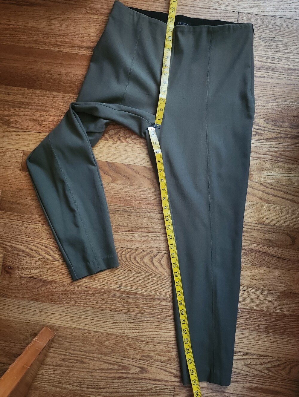 Talbots Portland Pants Slim Leg Cotton Blend Olive Green Size 12 - Picture 11 of 14